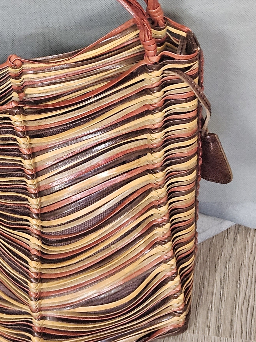 Vintage Boho Woven Multi-Color Leather Women's Shoulder Bag - Picture 10 of 12